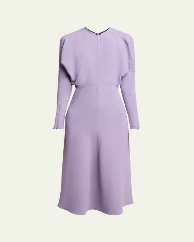 Long-Sleeve Dolman Midi Dress